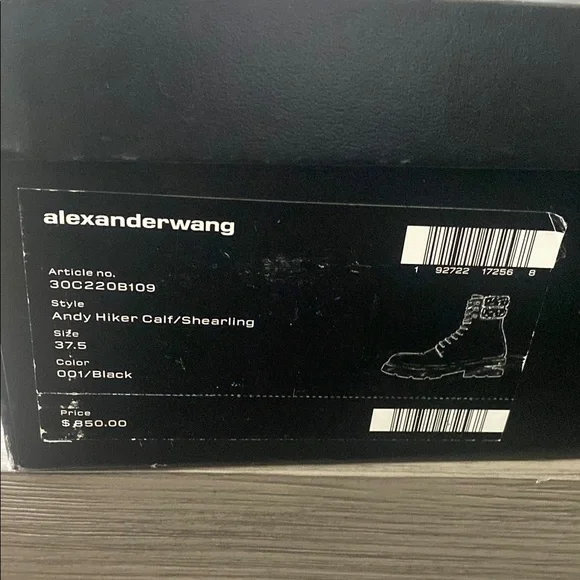 Alexander Wang; Leather Boots, black, Size 7 1/2, Excellent Condition